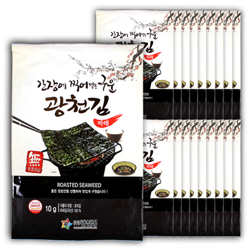 [구운 무조미김]간장에 찍어먹는 구운 광천김 10g(5매) 18봉