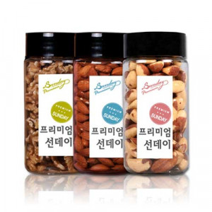 [선데이견과]브라질넛230g+호두130g+아몬드240g