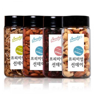 [선데이견과]브라질넛230g+아몬드240g+호두130g+크렌베리220g