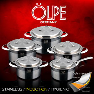 [독일올페] 엘레간트 3PLY냄비(통3중)  5종세트(10P) OLP-5P10PC