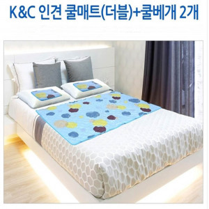 km자연섬유-인견원단 쿨매트 더블 베개 2개포함