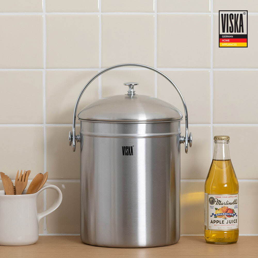 km비스카 스테인레스 스틸 5L 음식물 쓰레기통 VK-500L