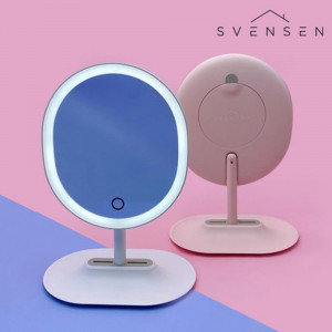km스벤슨 LED 마그네틱 확대경 거울 핑크