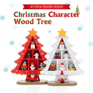kmChristmas Character Wood Tree 하우스 小 CMWT1002