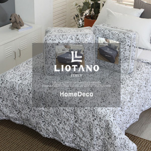 km[LIOTANO] 리오타노 이태리 쉐도우 플라워 차렵이불(Q)+패드 세트 / 국내산 LT-3117 + LT-3118