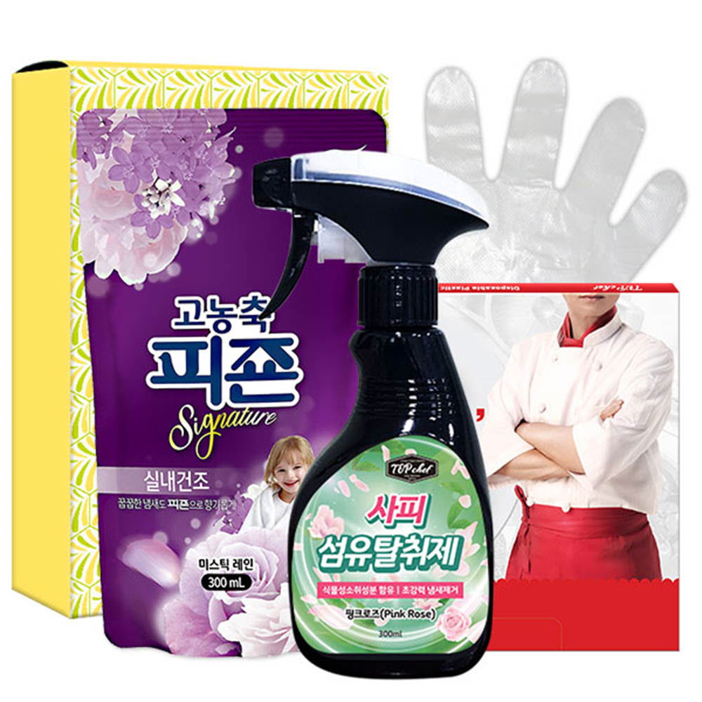 km피죤 사피섬유탈취제 정사각위생장갑(3종)