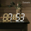km국산 루나리스 3D LED 인테리어 벽시계 LG전구 38cm 우드에디션