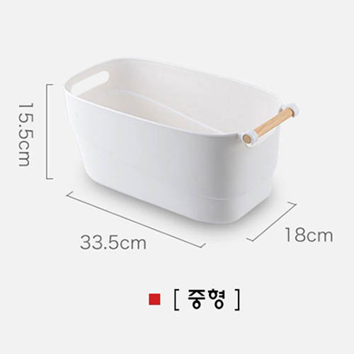 km우드 손잡이 소품정리 바구니 바스켓 (중형)