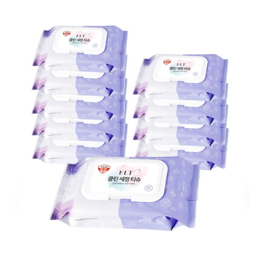 kmELT 클린 세정 티슈 항균99.9% 50g 60매*10개