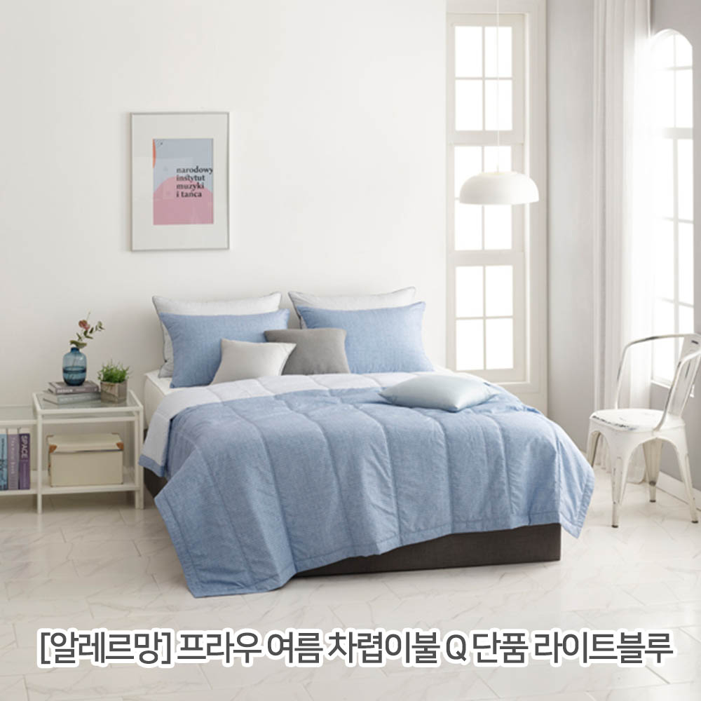 km[알레르망] 프라우 여름 차렵이불 Q 단품 라이트블루