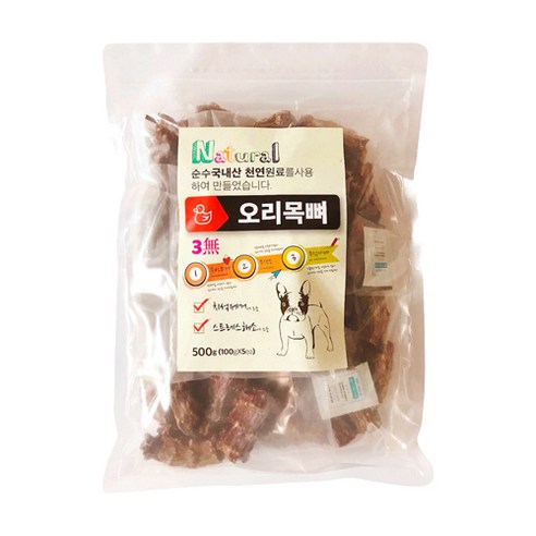 [메글레코리아]로하스 천연수제 오리목뼈500g