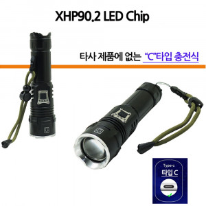 [km]LED 충전식 줌 라이트 랜턴 손전등 후레쉬 XHP90.2 P902 아X (P0000BCN)