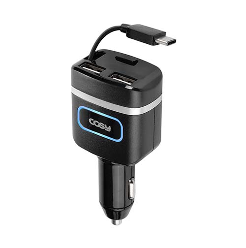 [km]루피 QC3.0 USB2포트 차량용충전기(타입C,자동감김) CGR2006AT