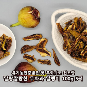 [km]국산 유기농인증받은 햇 무화과로 건조한 말랑말랑한 무화과 말랭이 100g 5팩