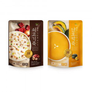 [km][본죽] 상온 쇠고기죽 단호박죽 2종 택1 (330g x 2팩)