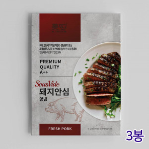 [km][호호바다맘] 미띤 수비드 돼지안심 양념갈비맛(냉장) 150g x 3봉