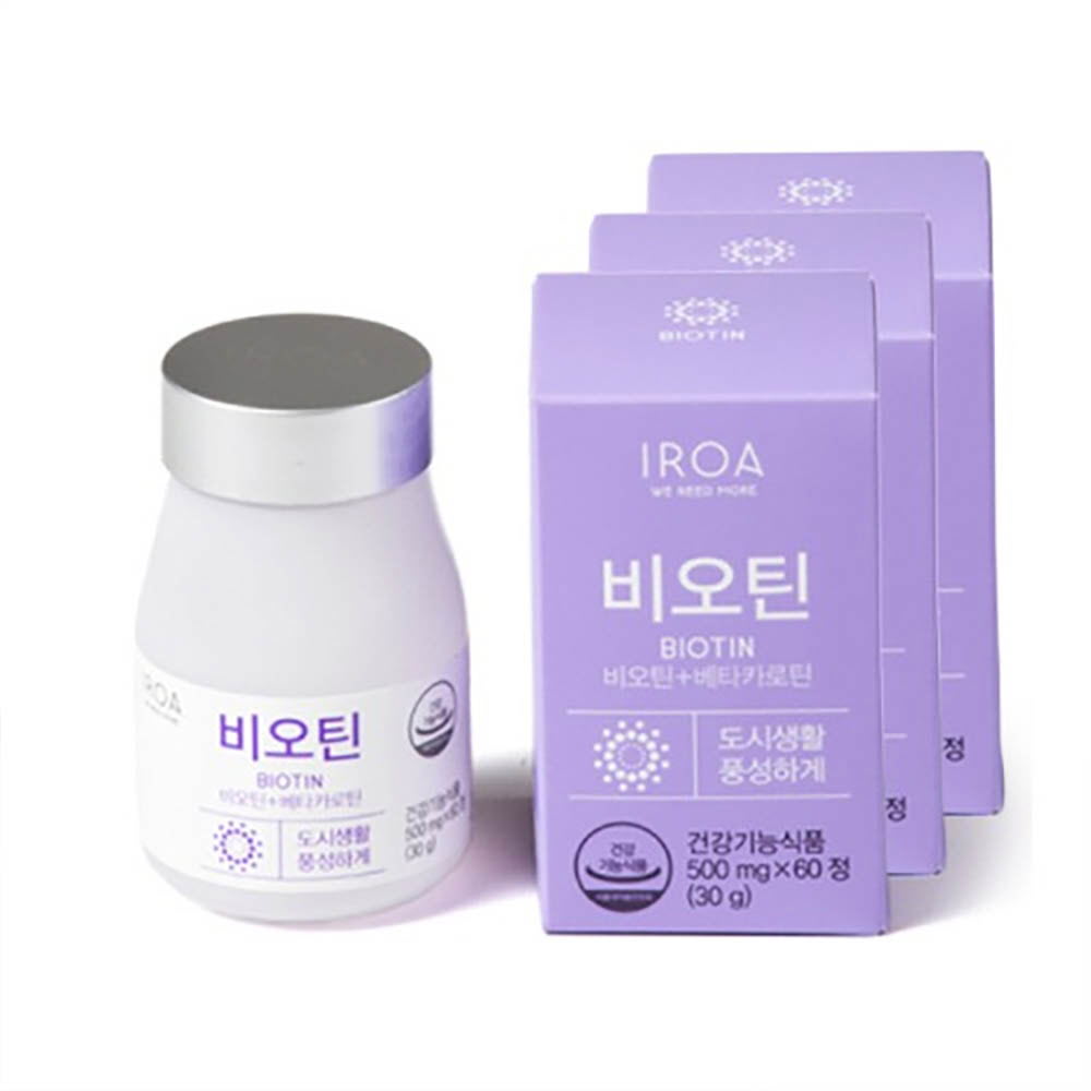 [km]이로아 비오틴 500mg x 60정 *3병