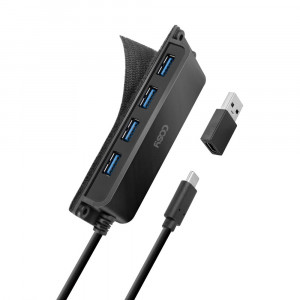 [km]코시 부착형 타입C USB 3.0 4포트 허브 (USB A 젠더 포함) UH2091C