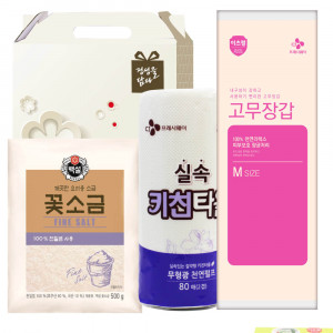 [km]CJ꽃소금,고무장갑,키친타올3종세트