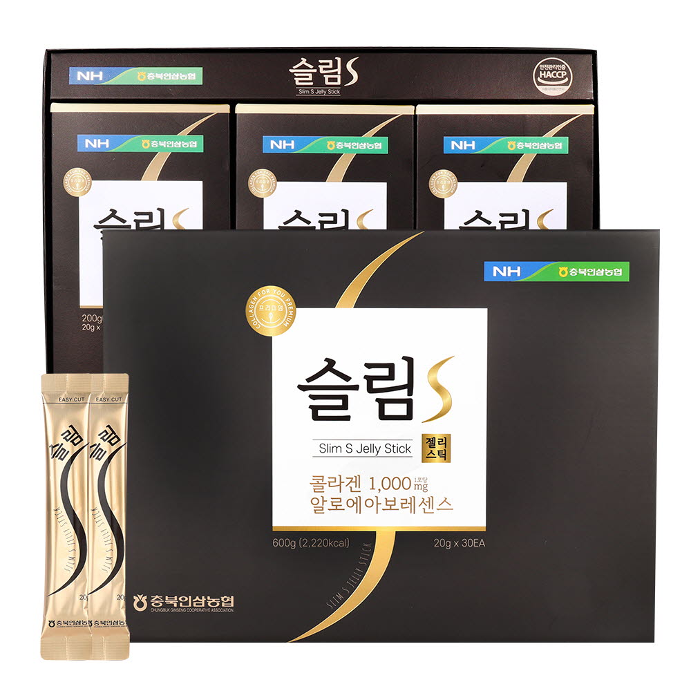 [km][유통기한할인]충북인삼농협 슬림 S 콜라겐 젤리스틱 20g x 30개(쇼핑백 포함)/22년10월까지