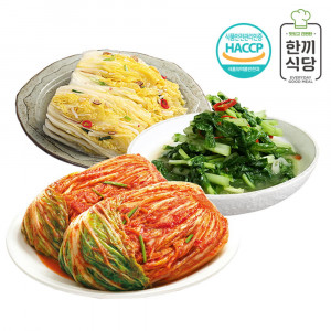 [km]한끼식당 우리 농산물 100% 김치 인기 3종세트(포기김치1kg,청양열무물김치1kg,백김치1kg)