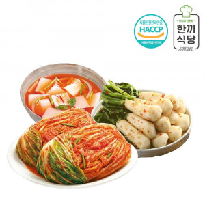 [km]한끼식당 우리 농산물 100% 김치 알찬 3종세트(포기김치1kg,고추씨총각김치1kg,나박김치1kg)