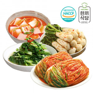 [km]한끼식당 우리 농산물 100% 김치 실속 4종세트(포기김치1kg,청양열무물김치1kg,고추씨총각김치1kg,나박김치1kg)