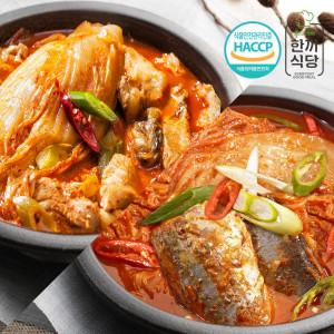 [km]한끼식당 100% 국내산 찌개 인기세트-묵은지 김치찌개 370g+묵은지 고등어조림 400g