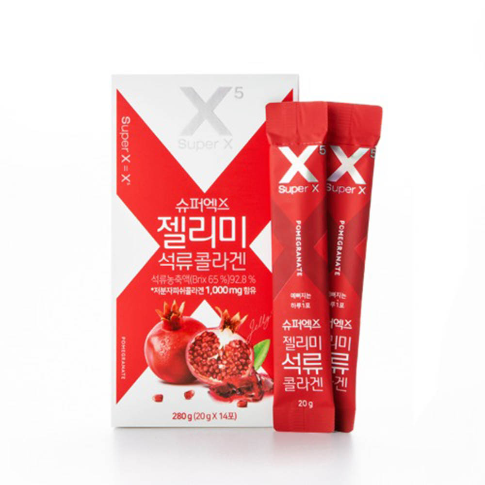 [km][유통기한할인]슈퍼엑스 젤리미 석류콜라겐 20g x 14포 (280g)/22년6월9일까지