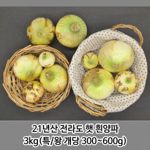 [km]21년산 전라도 햇 흰양파 3kg(특/왕 개당 300~600g)