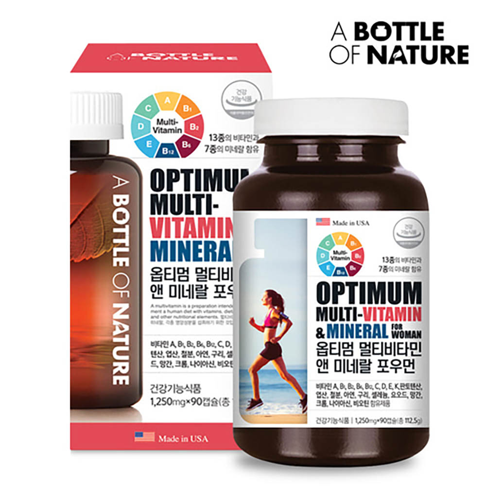 [km]어바틀오브네이처 옵티멈 멀티비타민 앤 미네랄 포우먼 1,250mg x 90정
