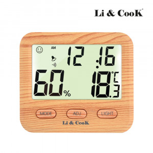 [km]리앤쿡 디지털 멀티 온습도계 ( 시계, 날짜, 알람, 스누즈,라이트 ) LC5