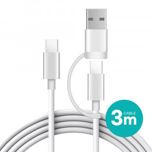[km]타입C → 타입C USB A 이중 고속충전케이블 3M UC2086C
