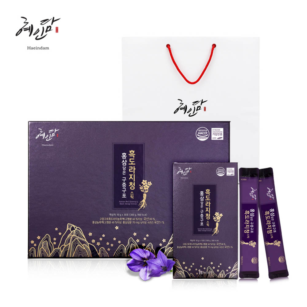 [km]혜인담 홍삼담은 구증구포 흑도라지청스틱 10gx30포