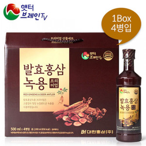 [km]햇터브레인TV 발효홍삼 녹용 프리미엄 500ml*4병