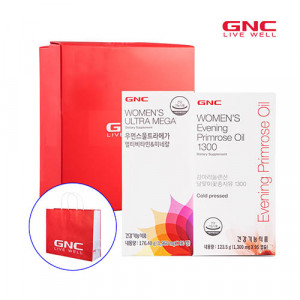 [km]GNC 여성혈행건강세트(우먼스울트라메가 90정 90일분 * 달맞이꽃유1300 95캡슐 47일분)