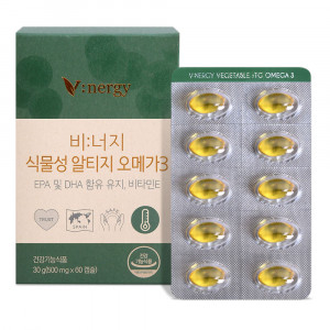[km]휴럼 비너지 식물성 알티지 오메가3 1개월분(500mgx60캡슐) 비타민E 초임계 rTG 임산부 영양제