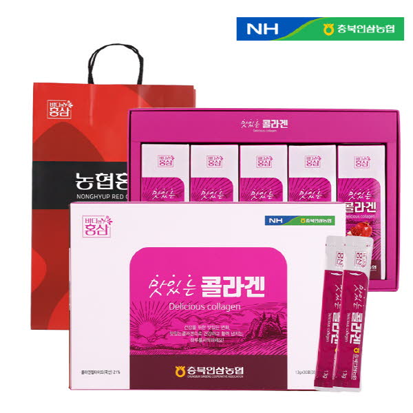 [km][유통기한할인]충북인삼농협 맛있는 콜라겐스틱 (13ml X 30스틱) 22년8월까지