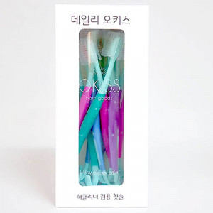 [km]오키스 혀클리너겸용칫솔 세트 15pcs/색상랜덤