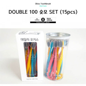 [km]오키스 혀클리너 겸용칫솔 세트, BBC 숯모 15pcs/ 색상랜덤