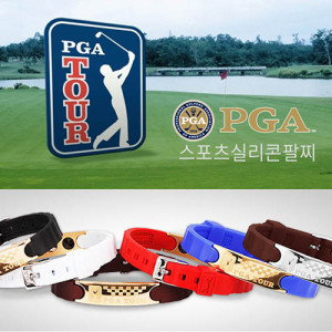 [km]PGA TOUR 스포츠 밴드_실버 (밴드색상_블랙,화이트,레드,블루,브라운,바이올렛)