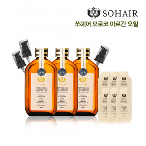 [km]쏘헤어 모로코 아르간 오일 3개 세트 (100㎖3병,펌프3개,샘플6개)