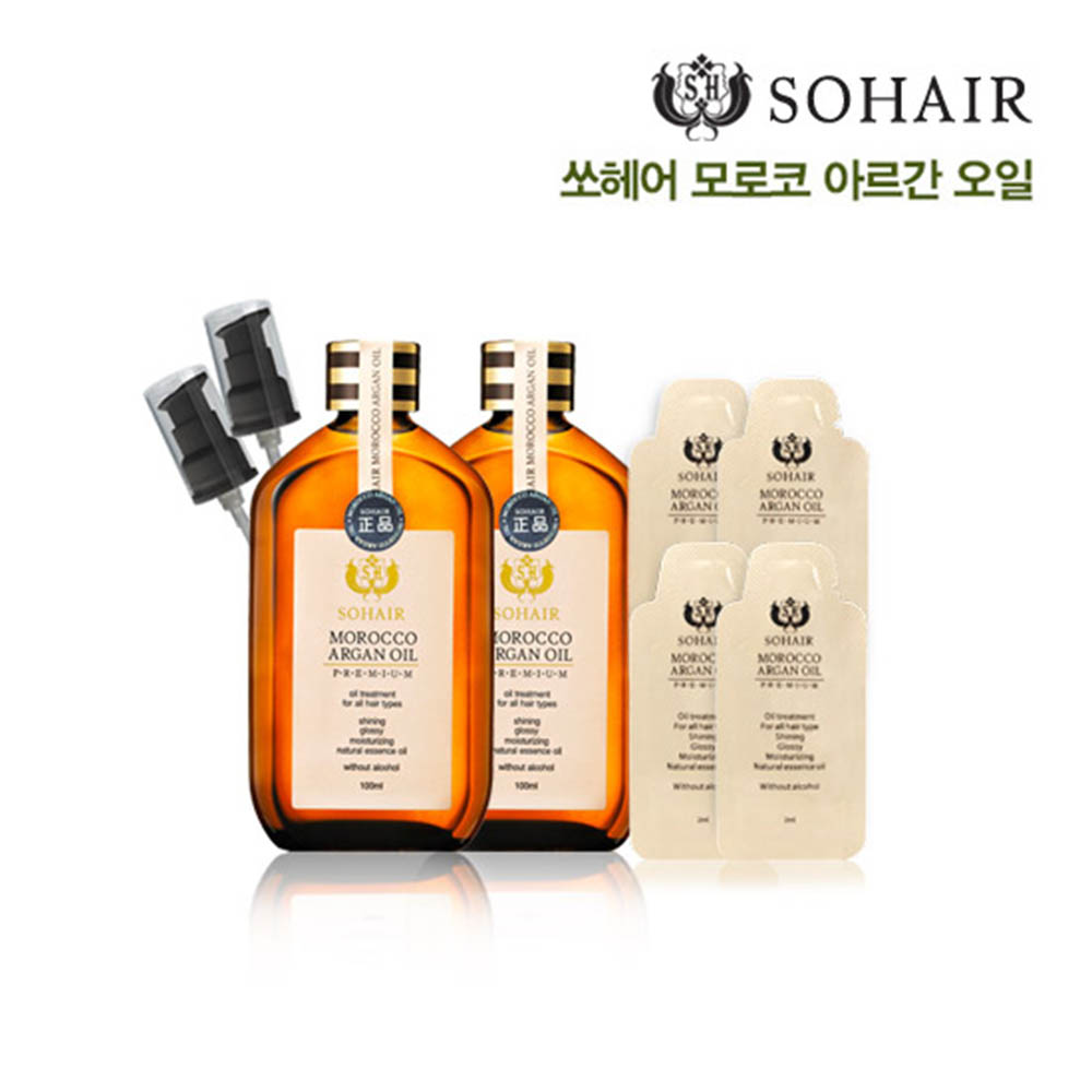 [km]쏘헤어 모로코 아르간 오일 2개 세트 (100㎖2병,펌프2개,샘플4개)