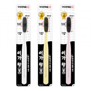 [km]이가왕 5열 비장탄숯 향균칫솔 3EA (색상랜덤)