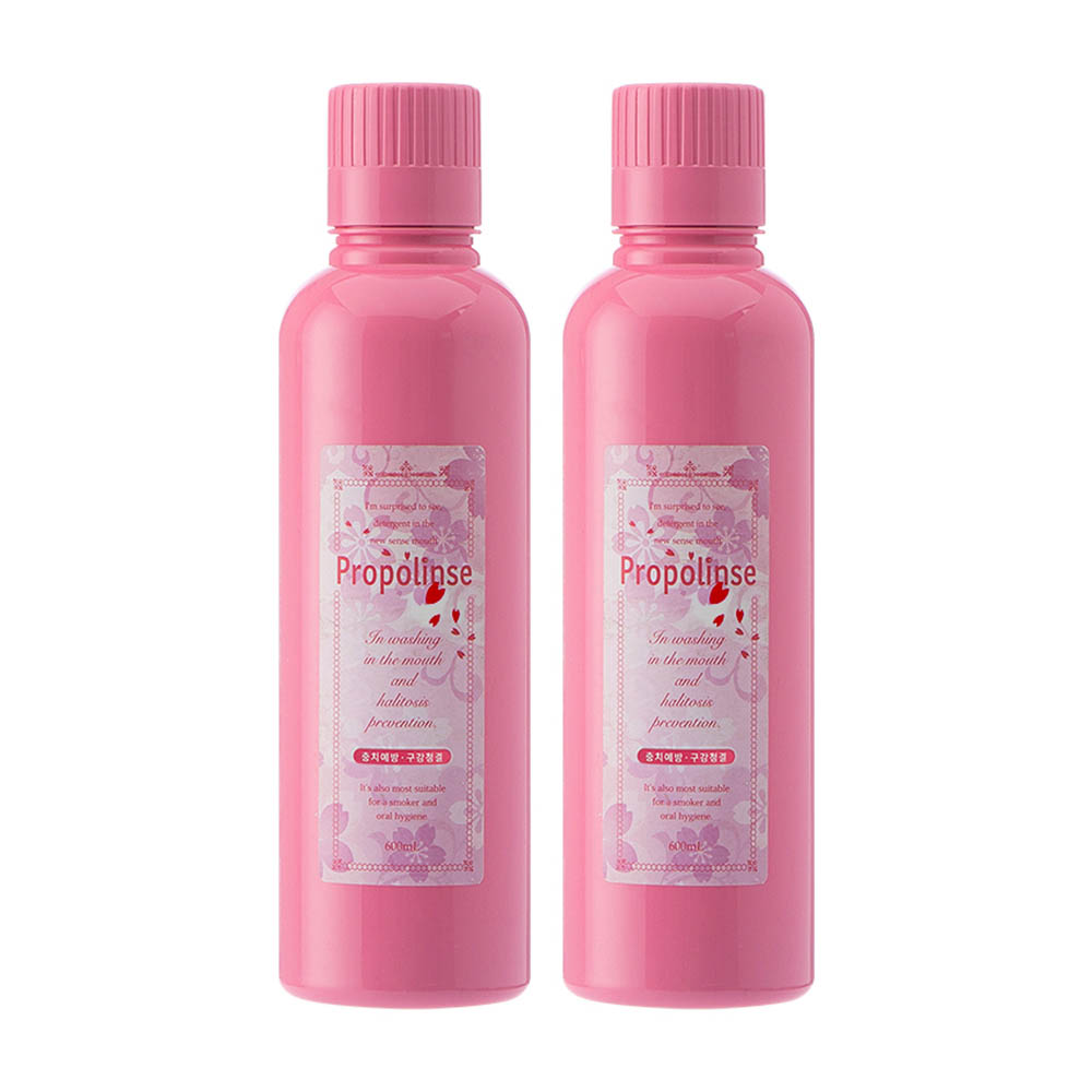 [km]프로폴린스 가글 벚꽃 패키지 (벚꽃 600ml 2개+휴대용 파우치 12ml 10매)