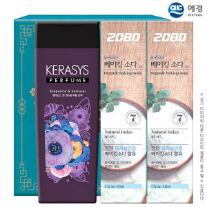 [km]애경 케라시스퍼퓸샴푸200용기 베이킹소다치약90g2P(3종)