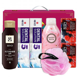 [km]아모레 려샴푸180용기 메디안치약90g2P 해피바스바디워시200용기 애경포인트베리비누2P 샤워볼(7종)