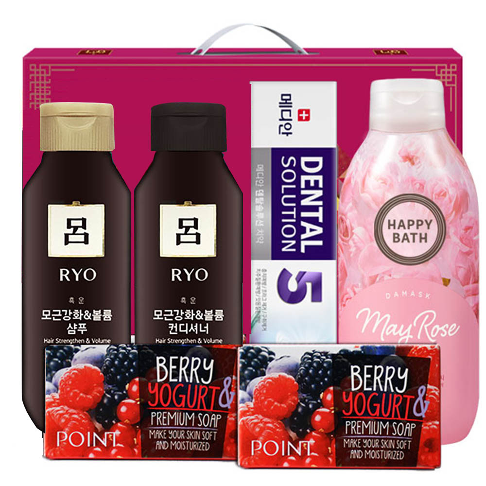 [km]아모레 려샴푸180용기 린스180용기 메디안치약90g 해피바스바디워시200용기 애경포인트베리비누2P(6종)