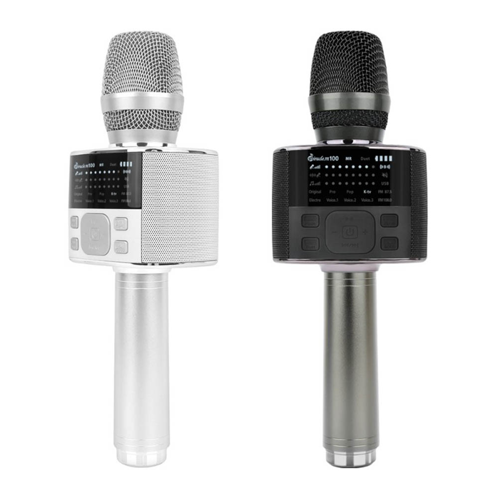 [km]미라클엠 블루투스마이크 M100(블랙/화이트) (미러볼+파우치포함)