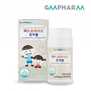 [km][지엠팜] 더프로바이오 츄어블/ 1개월분 (17종 유산균+비타민D+아연) 온가족 유산균